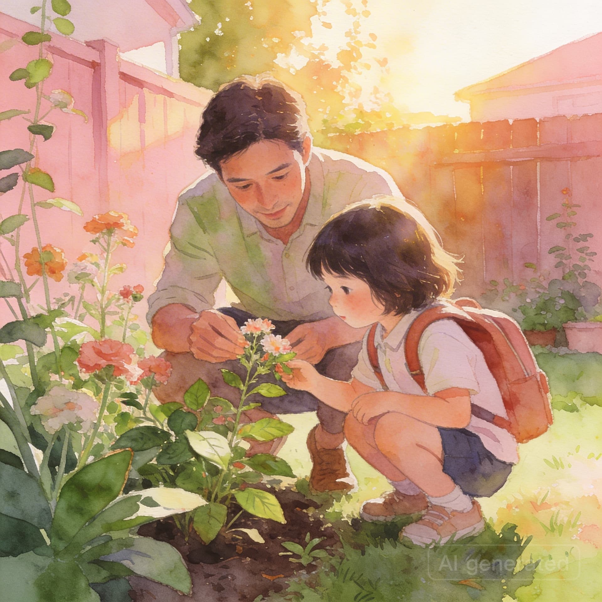 Parent and child doing a quick activity at the kitchen table after school