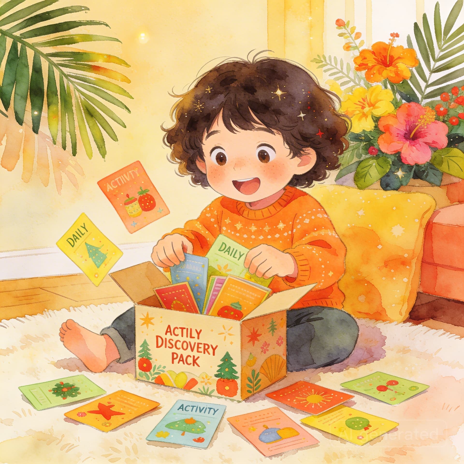 Child engaged with a themed workbook during school holidays